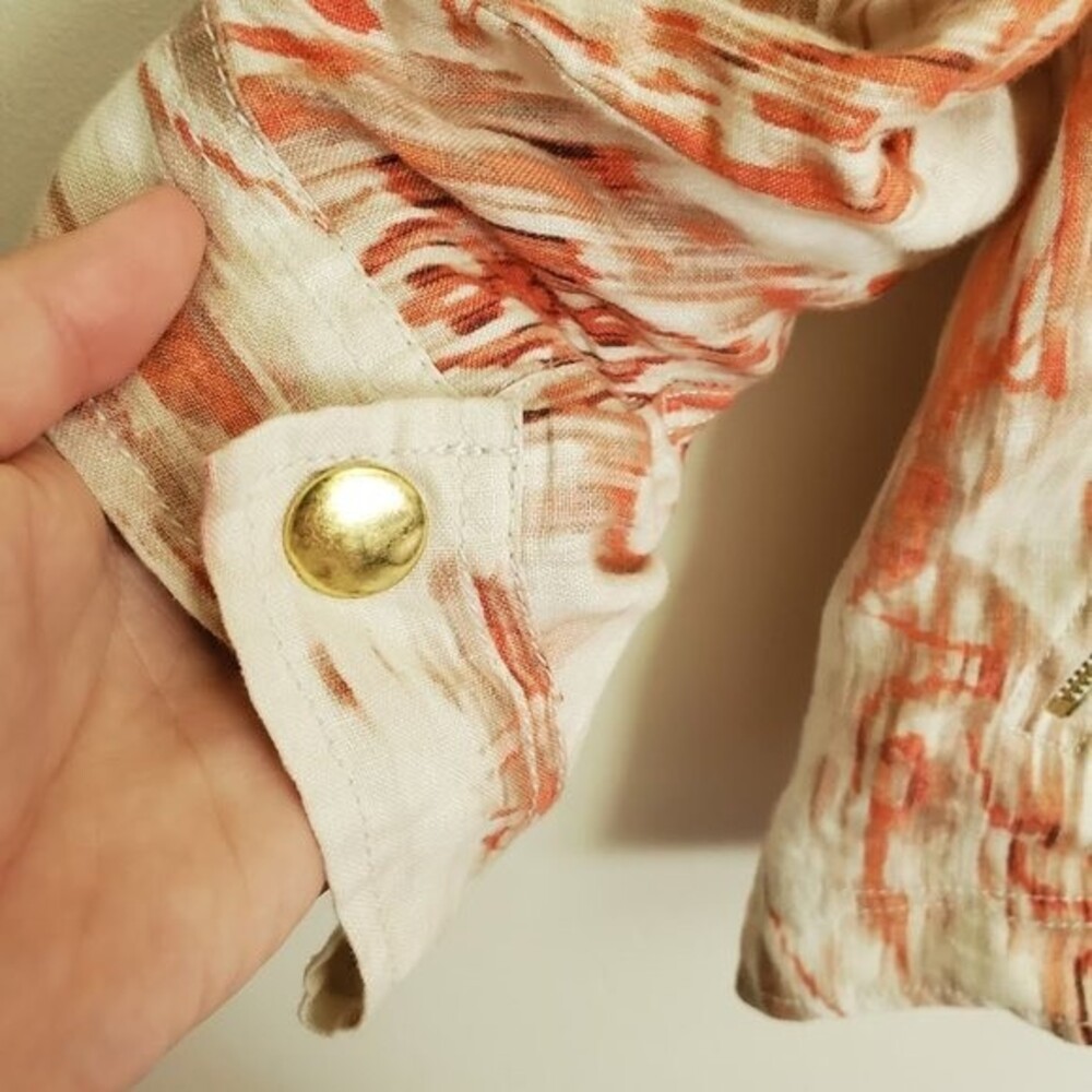 Chico's Printed Ikat Linen‎ Jacket - Picture 3 of 8